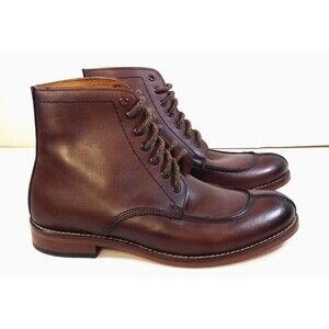 Y2K Genuine Leather Boots Wn 6 Brown Ankle Lace Up Western Boho Old Money Prep